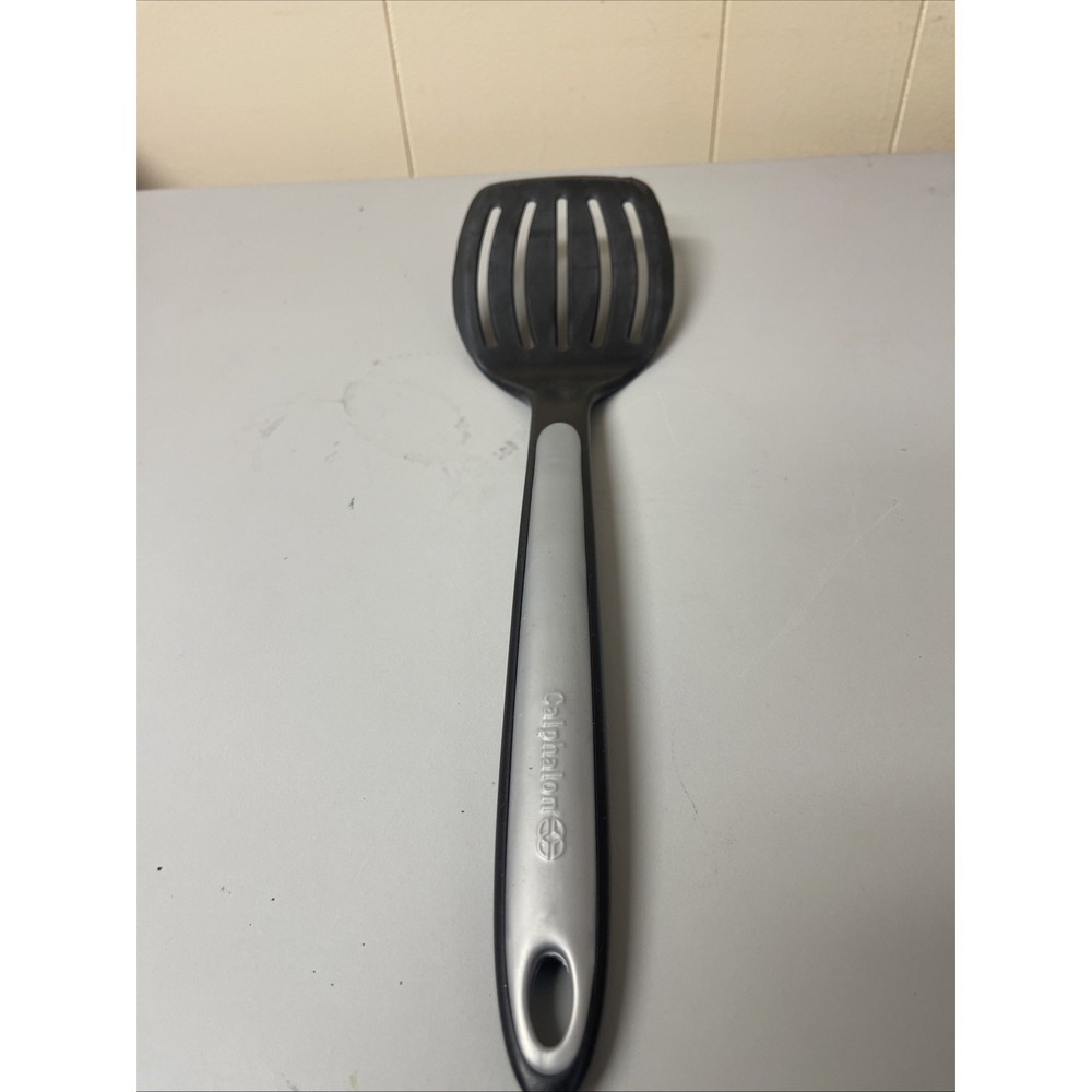 Calphalon 13.5" Black & Gray Nylon Plastic 5 Slot Spatula Turner Flipper